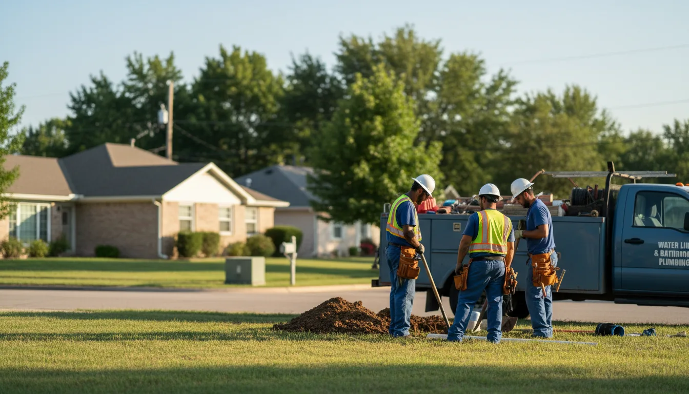 Residential water line and bathroom plumbing service in Dayton, IA